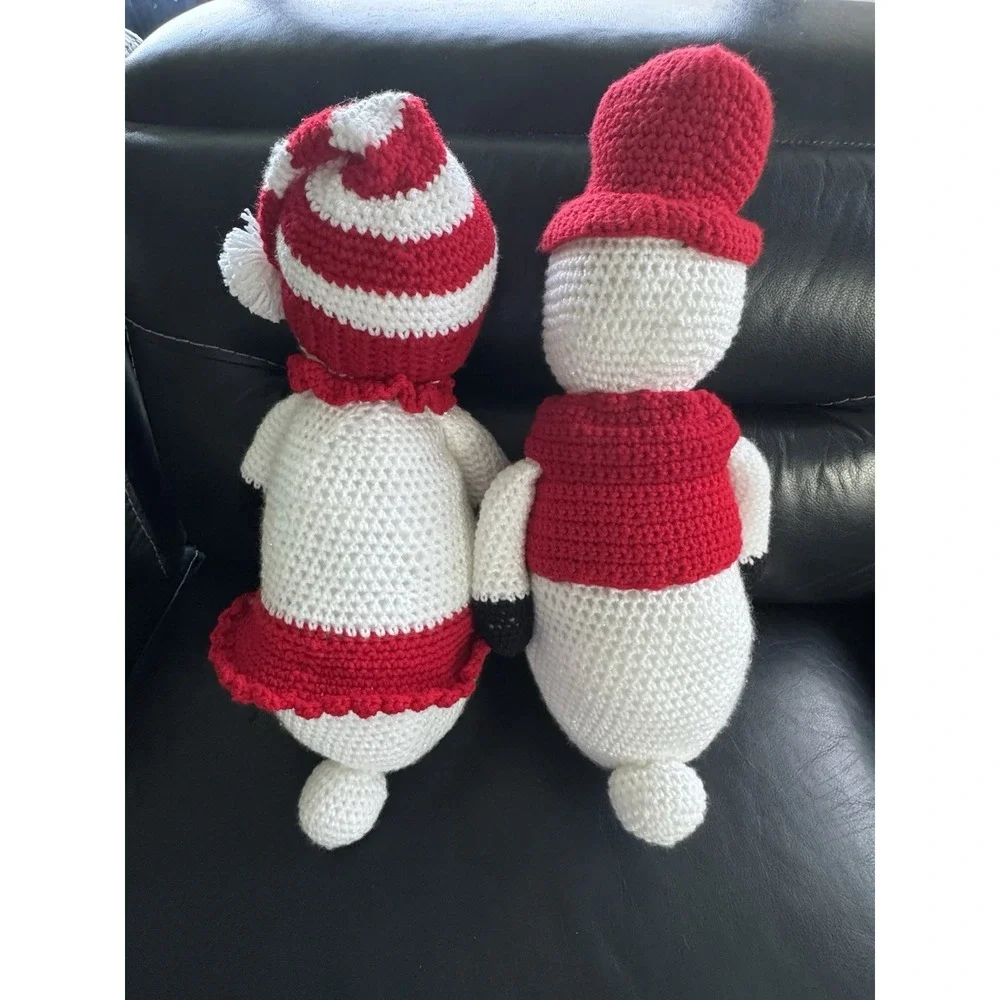 Crochet Snowman Pair Amigurumi Handmade Christmas Decor Winter Holiday Gift 21